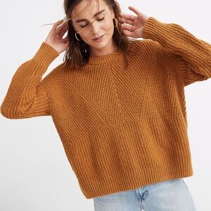 Madewell Joslin pull over chunky boxy crop sweater size small in Camel